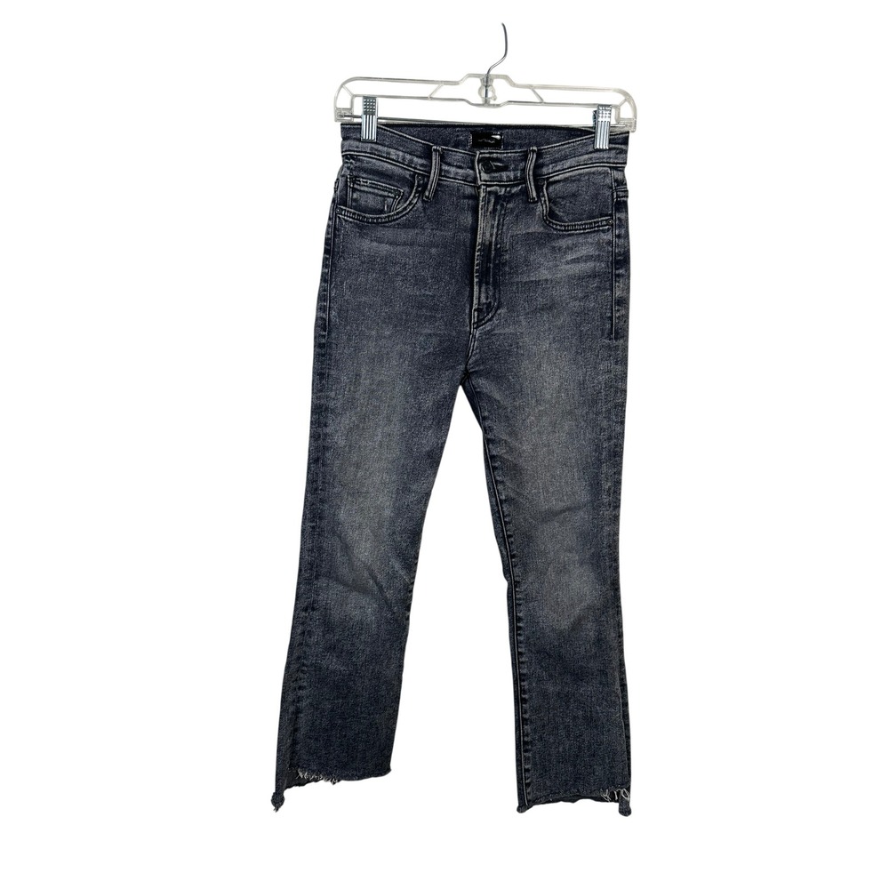 Mother The Insider Crop Step Fray Women 26 Grey Excellent Train Stops Jeans